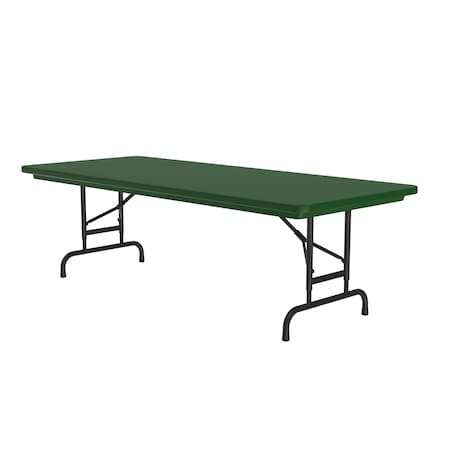 Correll Folding Table, Plastic Top, Green RA3072-29